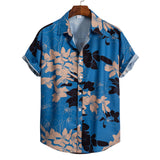 Men's Hawaiian Shirts For Men Short Sleeve 3D Printed Shirt Beach Blouse Orange Retro Tie Pattern  Shirts Summer Tops