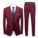 Men Blazers Set Wedding 3 Pieces Elegant 2 Suit Luxury Full Coat Pants Design Latest Vest Business Slim Fit Jacket Trousers