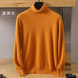 Men's Turtleneck 100% Mink Cashmere Sweater Men Autumn and Winter Large Size Loose Knitted Sweater Keep Warm Top Men Jumper