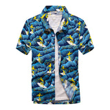 Casual Floral Beach Men's Shirt Summer Short Sleeve Hawaiian Shirts For Men Plus Size Quick Dry Tee Shirt Men Clothes Camis