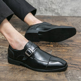 Men's Dress Shoes Formal Men Monk designer shoes italian Oxford Shoes For Men Wedding Dress Brand Leather Double Buckles brown