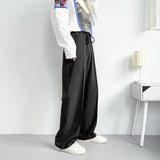 Gray/Blue/Black Suit Pants Men Fashion Society Mens Dress Pants Korean Loose Straight Wide Leg Pants Mens Formal Trousers M-3XL