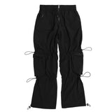 Big Pockets White Black Drawstring Straight Loose Cargos for Men and Women Wide Leg Baggy Track Pants Y2K Oversized Overalls