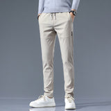 Stretch Casual Pants Men Classic Lightweight Slim Fit Trousers for Men Summer Straight Drawstring Joggers Solid khaki Pants Male