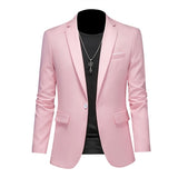 High Quality Business Slim Fit Single Buttons Suits Jacket Men Slim Fit Casual Fashion Wedding Groom Tuxedo Blazer Coats 6XL-M