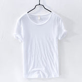 Summer Pure Cotton T-shirt For Men O-Neck Solid Color Casual Thin T Shirt Basic Tees Plus Size Male Short Sleeve Tops Clothing