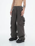 American street fashion big pocket overalls trousers loose casual design straight wide leg trousers mens clothing pants