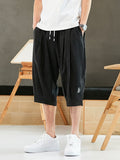 Plus Size Summer Harem Pants Men Short Joggers Chinese Style Calf-Length Casual Baggy Pants Male Capris Trousers 8XL