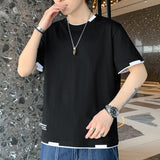 T Shirts For Men Casual Cotton Tee Shirts Hip Hop Korean Fashion Clothing Short Sleeve Shirts Streetwear
