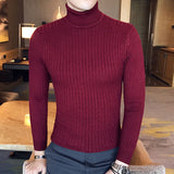 Brand Men Turtleneck Sweaters and Pullovers  Fashion Knitted Sweater Winter Men Pullover Homme Wool Casual Solid Clothes