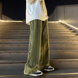 Streetwear Sweatpants Spring Men Pants Overalls Hip Hop Joggers Baggy Loose Side Buttons Trousers