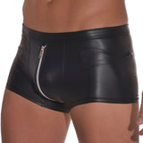 Mens Soft Underwear Faux Leather Zipper Panties Boxer Underpants Sexy Male Comfortable High Quality Hot Sale Thin Fashion Briefs