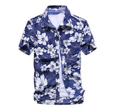 26 Colors Summer Fashion Mens Hawaiian Shirts Short Sleeve Button Coconut Tree Print Casual Beach Aloha Shirt Plus Size 5XL