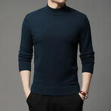 Autumn and Winter New Men Turtleneck Pullover Sweater Fashion Solid Color Thick and Warm Bottoming Shirt Male Brand Clothes