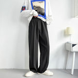 Gray/Blue/Black Suit Pants Men Fashion Society Mens Dress Pants Korean Loose Straight Wide Leg Pants Mens Formal Trousers M-3XL