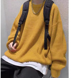 Korean Fashion Sweaters Men Autumn Solid Color Wool Sweaters Slim Fit Men Street Wear Mens Clothes Knitted Sweater Men Pullovers