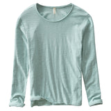 New  Autumn Solid Color Long-sleeved T-shirt Men's Casual Bottoming T-shirt Male Cotton Crew Neck T-Shirt