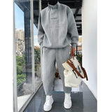 Tracksuit Men 2 Piece Set Hip Hop Men Sports Wear Fashion Clothing Solid Color Sweatsuit Jogging Suit Men Running Clothes