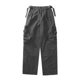 American street fashion big pocket overalls trousers loose casual design straight wide leg trousers mens clothing pants