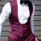 Black Men Vest for Wedding Groom Tuxedo One Piece Slim Fit Waistcoat Solid Color Male Fashoin Coat Clothes