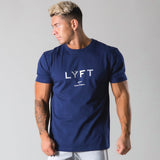 Summer Men's Gym Cotton Short Sleeves Round Neck T Shirts Fitness Bodybuilding Shirts Printed Fashion Men's Brand T Shirt Tops