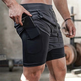 Summer New Men's Camo Running Shorts 2-in-1 Double Layer Quick Drying Gym Fitness Jogging Training Sports Casual Shorts