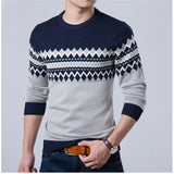 Autumn Fashion Brand Casual Sweater O-Neck Slim Fit Knitting Mens Striped Sweaters & Pullovers Men Pullover Men XXL