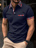 Summer New Men's Casual Short-Sleeved Polo Shirt Office Fashion Lapel T-Shirt Men's Breathable Polo Shirt Men's Clothing