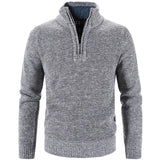 Winter Men's Fleece Thicker Sweater Half Zipper Turtleneck Warm Pullover Quality Male Slim Knitted Wool Sweaters for Spring