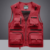 Summer Men Unloading Tactical Vest Coat Casual Men's Photographer Waistcoat Mesh Work Sleeveless Jacket Tools Pocket Vest 5XL