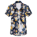 Casual Floral Beach Men's Shirt Summer Short Sleeve Hawaiian Shirts For Men Plus Size Quick Dry Tee Shirt Men Clothes Camis