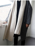 Autumn Winter Loose Casual Grey Black Soft Warm Woolen Cocoon Coat Men Lapel Double Breasted Korean Fashion