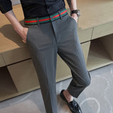 Men Boutique Slim Suits Pants Male Formal Wear Fit Trousers Men British Style Decoration Business Casual Suit Pants 28-36