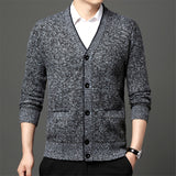 Spring Autumn Men Cardigan Knitted Sweater Jackets Coats Mens Single Breasted Long Sleeve V Neck Casual Slim Sweater Cardigan