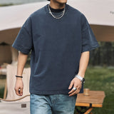 Japanese Streetwear High Quality Distressed T-Shirts Harajuku Short Sleeve Men Clothing Summer Korean Trendy Loose Tops Male