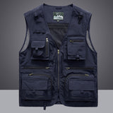 Summer Men Unloading Tactical Vest Coat Casual Men's Photographer Waistcoat Mesh Work Sleeveless Jacket Tools Pocket Vest 5XL