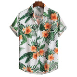 Men's Hawaiian Shirts For Men Short Sleeve 3D Printed Shirt Beach Blouse Orange Retro Tie Pattern  Shirts Summer Tops