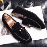Designer  Mens Leather Casual Shoes for Men Tassel Loafers Comfortable Black Brown Moccasins suede mens shoes mocasines