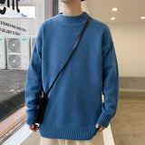 New Korean Style Men Turtleneck Sweaters Fashion Slim Fit Pullover Mens Casual Knitwear Pullovers Male Solid Turtleneck Sweaters