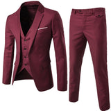 Men Blazers Sets 2 Pieces Elegant Luxury Formal Wedding 3 Suits Full Business Korean Pants Blue Coats Jackets