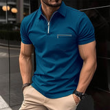 Summer New Men's Casual Short-Sleeved Polo Shirt Office Fashion Lapel T-Shirt Men's Breathable Polo Shirt Men's Clothing