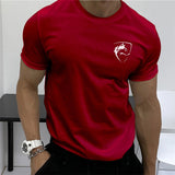 Men's T-shirt Retro Classic Slim Fit Sweat-absorbing Sports Fitness Advanced Short Sleeve Simple Style T Shirt Men Clothing Top