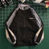 Hip Hop Varsity Baseball Jackets Mens Harajuku Patchwork Color Block Coats Oversized Casual Loose Thin Windbreaker Jacket Unisex