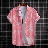 Men's Hawaiian Shirts For Men Short Sleeve 3D Printed Shirt Beach Blouse Orange Retro Tie Pattern  Shirts Summer Tops