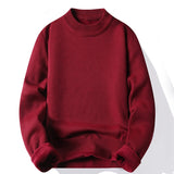 Fashion Men's Casual Slim Fit Basic Turtleneck Knitted Sweater High Collar Pullover Male Double Collar Autumn Winter Tops