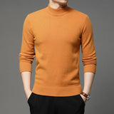 Autumn and Winter New Men Turtleneck Pullover Sweater Fashion Solid Color Thick and Warm Bottoming Shirt Male Brand Clothes