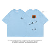 Privathinker Summer Sunflower Letter Graphic Men Tshirts Harajuku Short Sleeve Casual Loose T Shirt O Neck Male Tees Tops Unisex