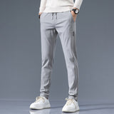 Stretch Casual Pants Men Classic Lightweight Slim Fit Trousers for Men Summer Straight Drawstring Joggers Solid khaki Pants Male