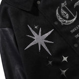 Y2k Vintage Varsity Jacket Men Loose Lapel Pilot Bomber Jacket Baseball Coats Embroidery Return Women Coat Hip Hop Streetwear