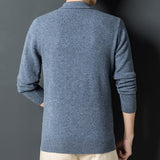 Cashmere sweater men's Polo neck 100% pure wool sweater solid color sweater backing sweater